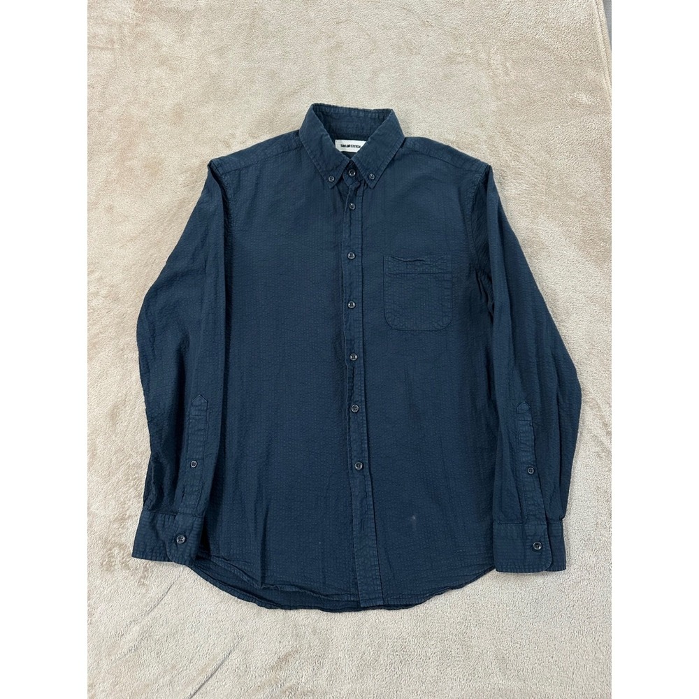 Taylor Stitch shirt Mens 38 Navy Blue Organic Cotton Button-down Long sleeve